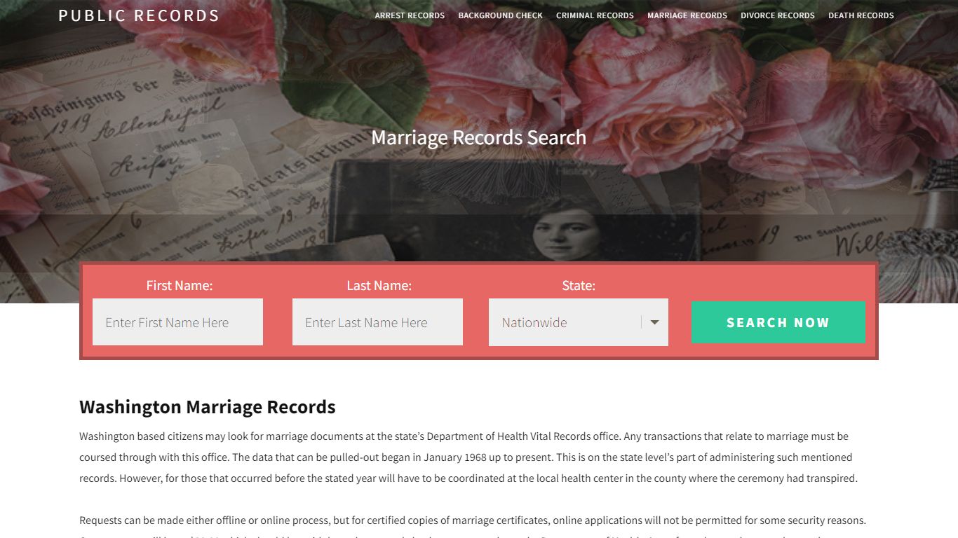 Washington Marriage Records | Enter Name and Search. 14Days Free